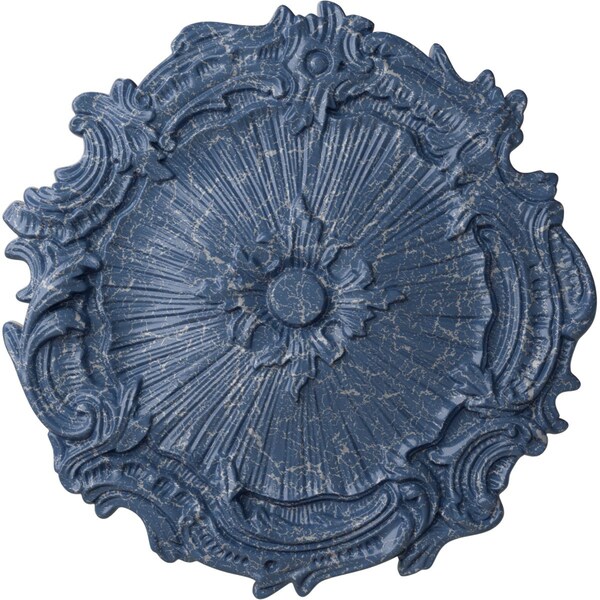Ekena Millwork Plymouth Ceiling Medallion (Fits Canopies up to 1 5/8"), 16 3/4"OD x 1 3/8"P, Americana Crackle CM16PLAMC - main